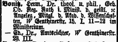 Berliner Adressbuch 1884