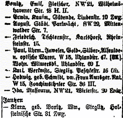 Berliner Adressbuch 1919