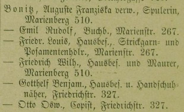 Adressbuch Burgst&auml;dt 1893