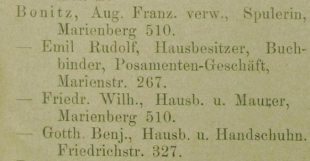 Adressbuch Burgst&auml;dt 1901