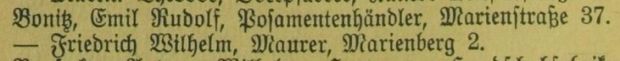 Adressbuch Burgst&auml;dt 1905