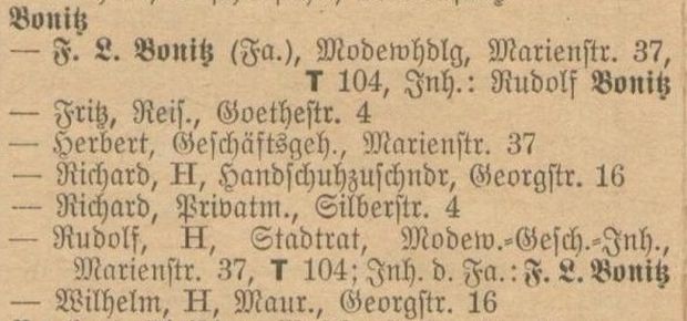 Adressbuch Burgst&auml;dt 1930