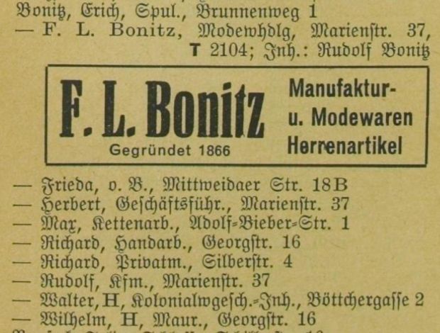 Adressbuch Burgst&auml;dt 1937