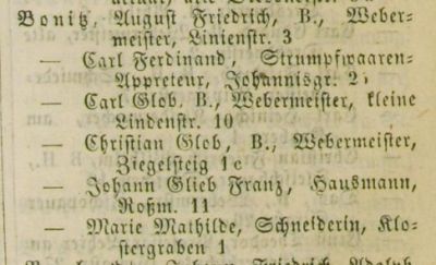 Adressbuch Chemnitz 1857