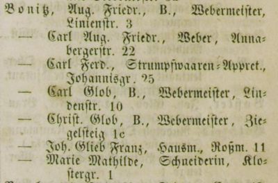 Adressbuch Chemnitz 1858