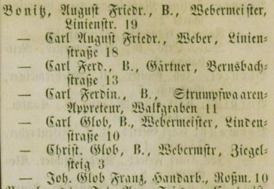 Adressbuch Chemnitz 1860