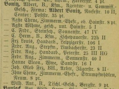Adressbuch Chemnitz 1881