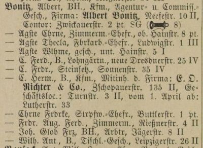 Adressbuch Chemnitz 1885