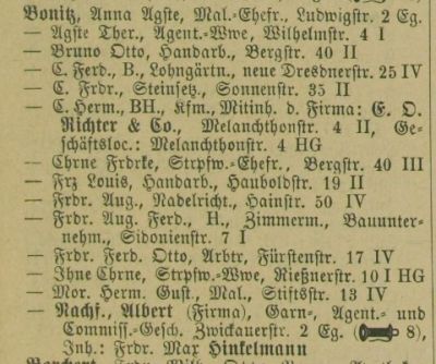 Adressbuch Chemnitz 1890