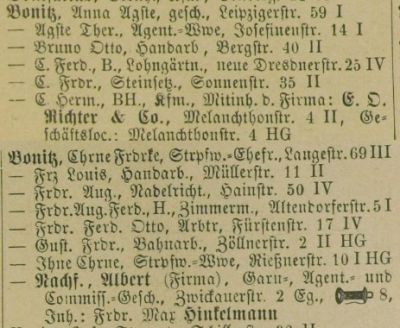 Adressbuch Chemnitz 1891
