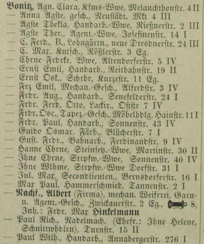 Adressbuch Chemnitz 1899