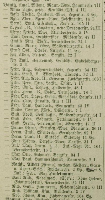 Adressbuch Chemnitz 1901
