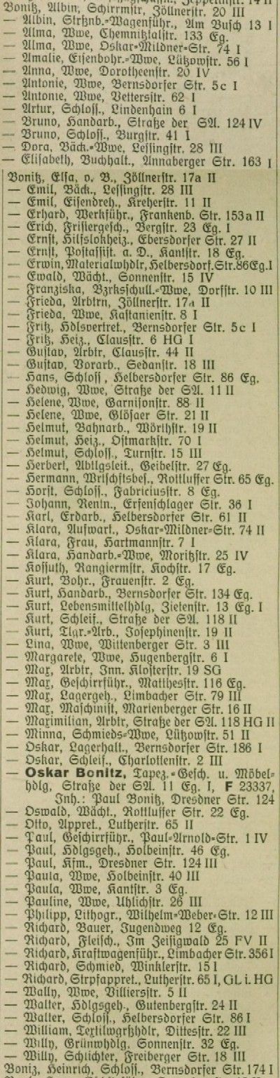 Adressbuch Chemnitz 1942
