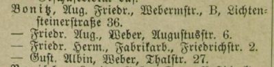 Adressbuch Glauchau 1900
