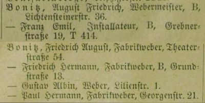 Adressbuch Glauchau 1908