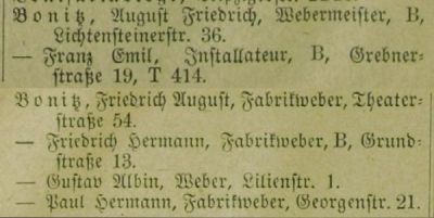 Adressbuch Glauchau 1908