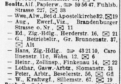 Adressbuch Hamburg Stadtbezirk 1940