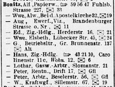 Adressbuch Hamburg Stadtbezirk 1941