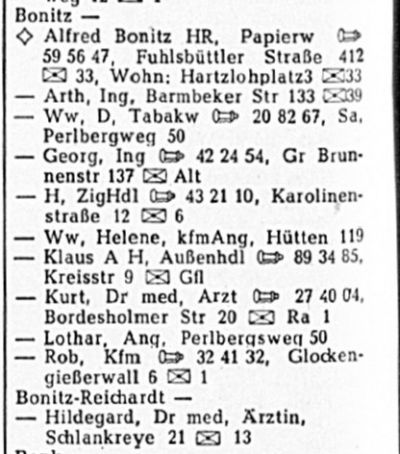 Adressbuch Hamburg 1954