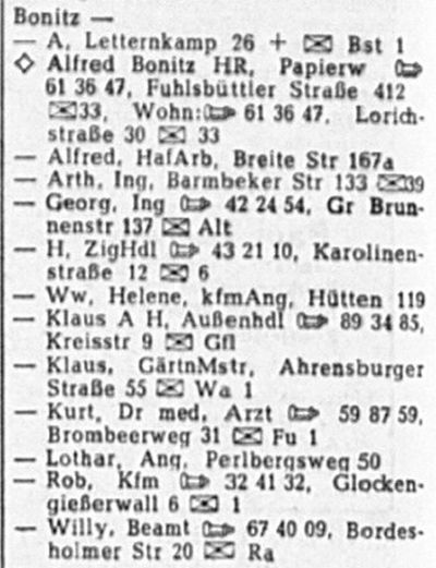 Adressbuch Hamburg 1957