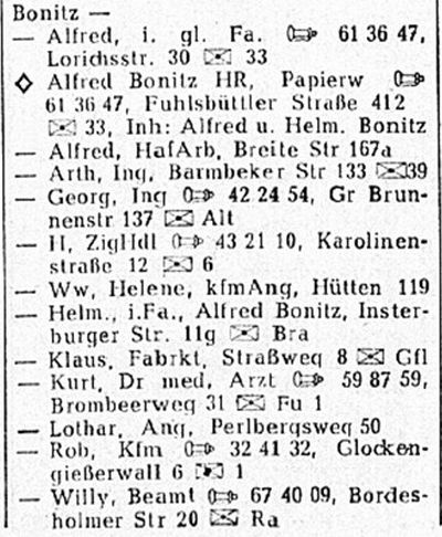 Adressbuch Hamburg 1959
