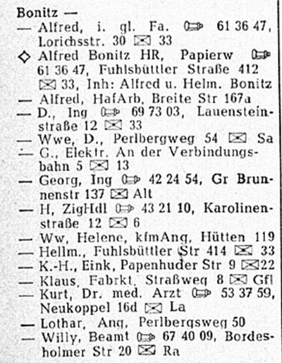 Adressbuch Hamburg 1961