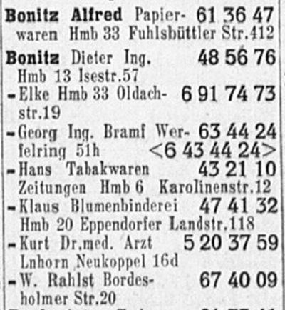 Telefonbuch Hamburg 1963