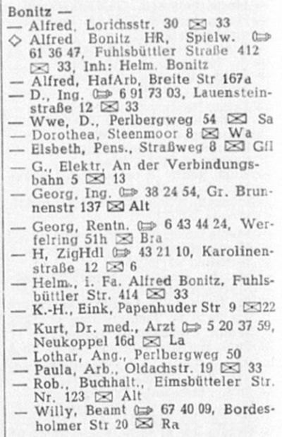 Adressbuch Hamburg 1965