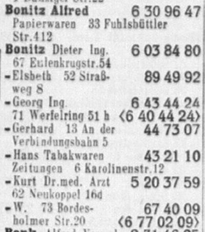 Telefonbuch Hamburg 1967