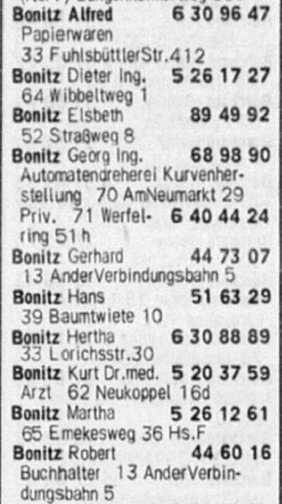 Telefonbuch Hamburg 1970