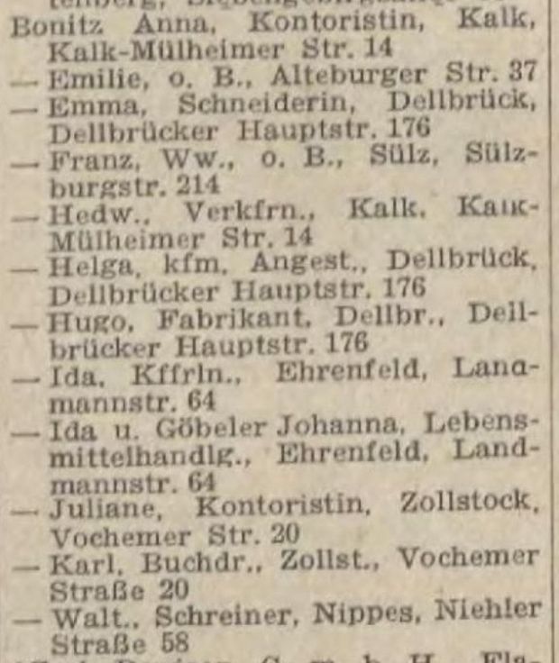Adressbuch Köln 1950