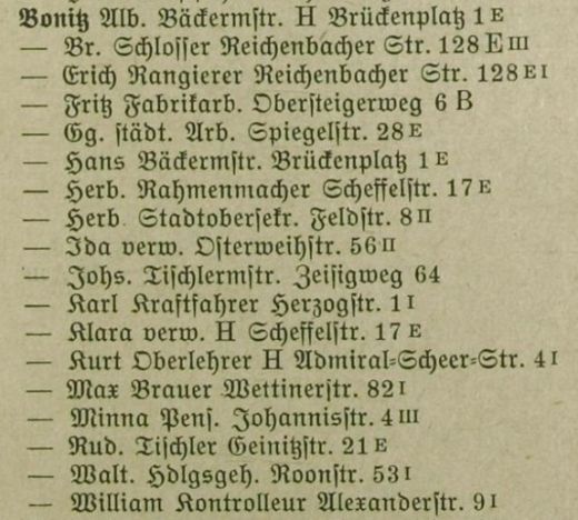 Adressbuch Zwickau 1940