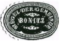 Siegelmarke des Ortes Bonitz, Mähren