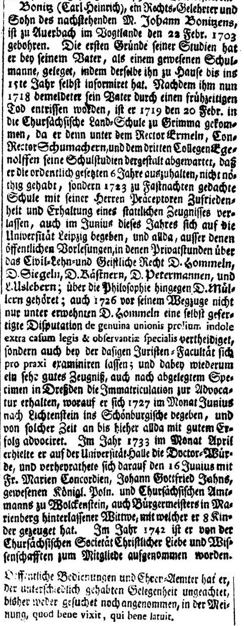 Text zu Carl Heinrich Bonitz (1703-1781)