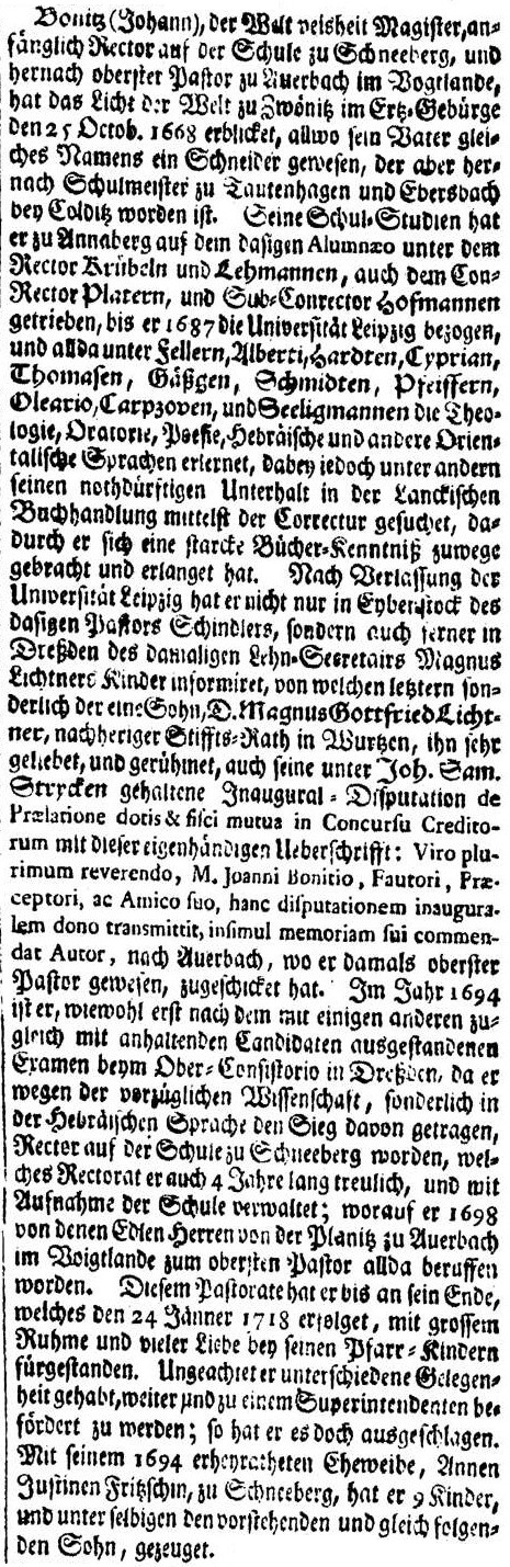Text zu Johann Bonitz (1668-1718)